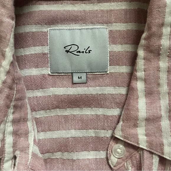 Rails Sydney Rouge Rosegold Lurex Stripe Shirt - Picture 12 of 13